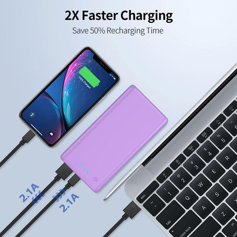 Portable Charger Power Bank, 26800mAh Ultra-High Capacity, 2 USB Output, High Speed Charging for iPhone, Samsung, LG