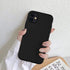 DEENAKIN iPhone 11 Case with Screen Protector, Black Silicone Gel Rubber Bumper Cover, Slim Fit Shockproof Protective