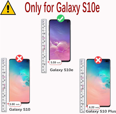 MONASAY Wallet Case for Galaxy S10e, 5.8 inch, Flip Folio Leather Cover with RFID Blocking, Brown, Screen Protector