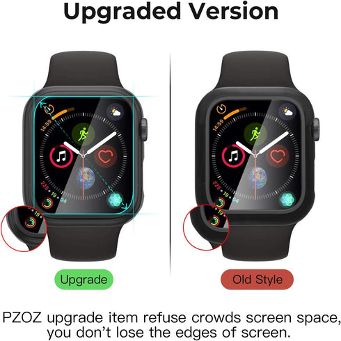 pzoz Compatible Apple Watch Series SE2/6/5/4/SE 40mm Case with Screen Protector, Slim Guard Matte Hard Cover