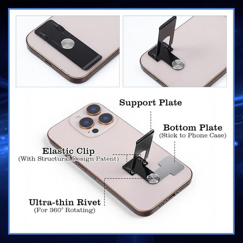 XLIUAX 2 Pack 360 Phone Kickstand Attachment, Kickstand for Phone Case Rotating Cellphone Stand for Desk Vertical