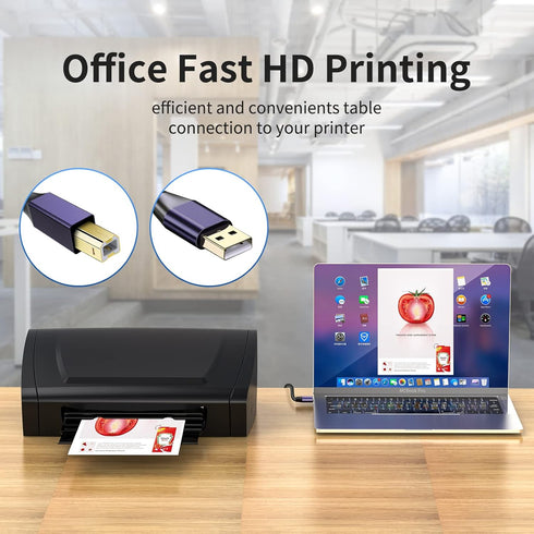 LDKCOK 2.0 50ft Active USB Printer Cable - A-Male to B-Male High Speed Printer/Scanner/Repeater Cable for HP, Canon