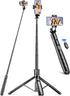 SelfieShow Aluminum 71" Phone Tripod, Travel Tripods for iPhone with Remote, Extendable Cell