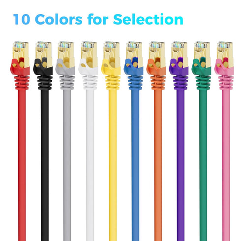 7 0.6 10Gbps CAT7 RJ45 PS5, Cat Ethernet Cable FT, High Speed Internet Cord, SFTP Shielded, OFC Pure Copper, LAN