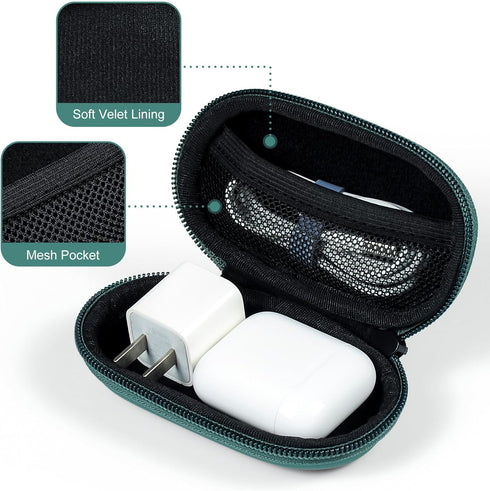 EVA Earbud Case for Beats Flex Raycon, Waterproof Portable Pouch for In-Ear Monitor Headphones (Green)