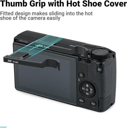 JJC Metal Thumbs Up Grip for Ricoh GR III, Hot Shoe Thumb Support for Comfortable & Secure Hold