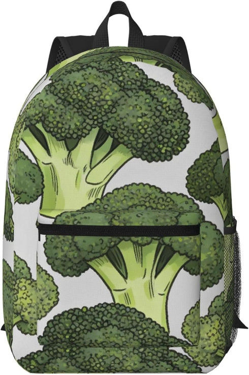 Zelinge Cartoon Broccoli Travel Backpack For Men Women Travel Laptop Bag Backpacks 17