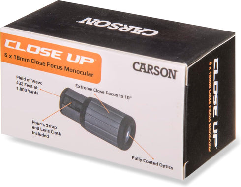 Carson CloseUp Monocular - 6x18mm Close-Focus (CF-618)