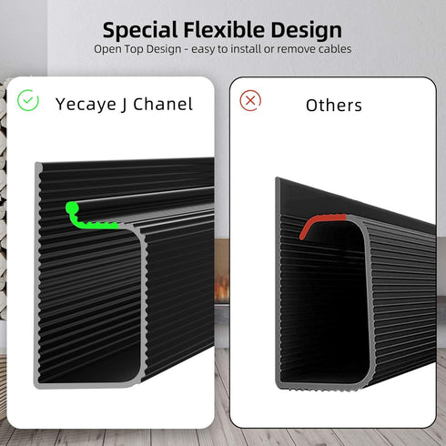 YECAYE 6X15.7in Under Desk Cable Management,Cable Management Under Desk,Easy Install Self-Adhesive Cable Organizer, Cable Management,No Screw Cable Management Kit for Home & Office,Child & Pet Proof