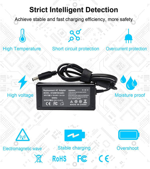 19V 3.42A 65W AC Charger for Toshiba Satellite PA3714U-1ACA PA3917U-1ACA C55 C55T-A5222 Adapter 5.5x2.5mm