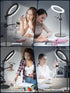 LUXSURE Ring Light with Stand - Overhead Camera/Phone Mount, 10.5" Ring Light for iPhone, Adjustable Lighting for Video