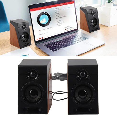 Zopsc Computer Speakers, 2pcs HiFi Deep Bass PC Stereo Speakers with Adjustable Volume for Desktop, Laptop