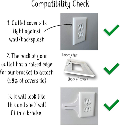 The Easy Outlet Shelf by Mount Genie, Works With All Outlets, 60 Second Install, Hidden Cord Storage for Google Home,