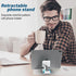 Foldable Phone Stand for Desk, Adjustable Angle of View for iPhone, Samsung and Other Smart Phones (Blue Ocean)