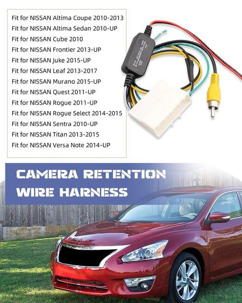 JUQAFY UX-NI006 12v 6v Backup Camera Retention Wire Harness Fit for Nissan Frontier Altima Murano Rogue Titan Juke