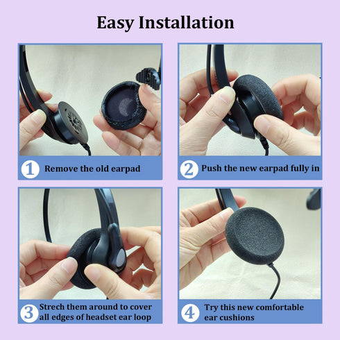 Replacement Ear Pads for Jabra Headset, Foam Ear Cushions Compatible with Jabra Biz 1500, 1900, 2300, 2400