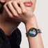 Surace Compatible Galaxy Watch 7 Band, Women Bracelet for Galaxy Watch 7/FE/6/5/4 40mm 44mm, Silver Link with Black