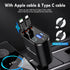 Retractable Car Charger, 66W 4 in 1 Super Fast Charge Adapter, 31.5 inch Cables, 2 USB Ports for iPhone 15/14/13