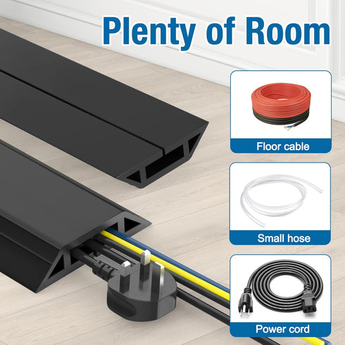 Eapele 10 Settings ft Floor Cord Cover Heavy Duty Cable Protector, Easy to Unroll, Prevent Trip Hazard for Home Office