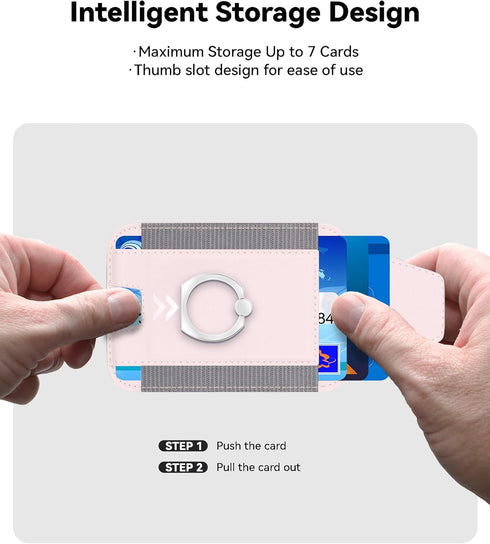 Magnetic Wallet with Card Holder, Compatible with Mag-Safe, Leather Card Holder Wallet with Phone Ring for iPhone