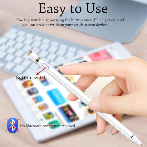 Active Stylus Pens for Touch Screens, Rechargeable Universal iPad Pencil for iPad/iOS/Android Devices
