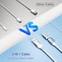 USB C and Lightning Charging Cable 2 in 1, Coiled Fast Charging Cord for Carplay & Android Auto, Multiple Combo
