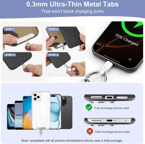 Uiwkow 3-in-1 Clip and Go Strap for Phone with Wallet Crossbody, Detachable Zippered RFID Wristlet WalletAdjustable