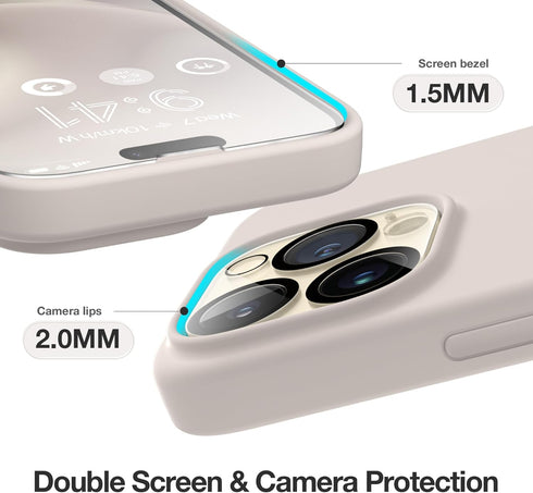 GONEZ iPhone 14 Pro Max Case, Liquid Silicone Shockproof, Magsafe Compatible, with 2X Screen & Camera Lens Protectors,