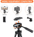 Camera Mount Phone Tripod Stand: 51-Inch 130cm Lightweight Travel Tripod for iPhone with Remote & Phone Holder & GoPro Adapter Compatible with iPhone & Android Cell Phone | Matte Black
