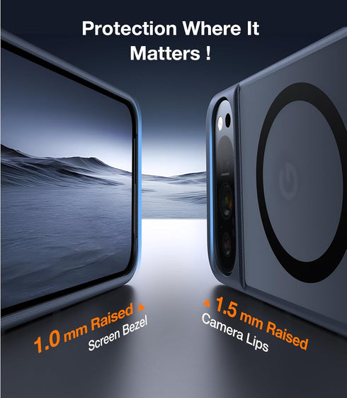 TORRAS Magnetic Stand Case for Google Pixel 9 Pro/Pixel 9, Slim Fit with 12FT Mil-Grade Drop Protection, Black