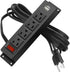 Wall Mount Power Strip with 4 Outlets, 2 USB Ports, 6FT Power Cord for Workbench, Nightstand, Dresser