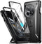 Poetic Revolution Case for OnePlus 12 5G (2024) - Rugged, Shockproof, Built-in Screen Protector, Kickstand, Black.