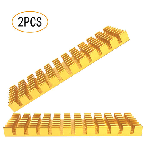 2 pcs M.2 NVMe SSD 2280 Heatsinks Gold
