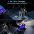USB C Car Charger, 90W Cigarette Lighter Adapter, Fast Charging PD QC 3.0, Charger Socket Splitter with 3 USB Ports LED