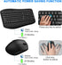EDJO 2.4G 3 Wireless Keyboard and Mouse Combo, Full Size Ergonomic Keyboard with Palm Rest, Comfortable Natural Typing
