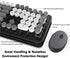 Wireless Keyboard Mouse Combo, 104 Keys Cute Wireless Keyboard with Number Pad for Windows, Grey