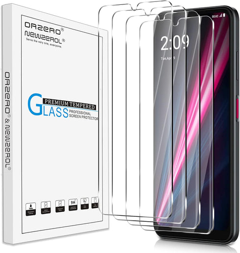 Orzero (4 Pack) Tempered Glass Screen Protector for T-Mobile REVVL 6x Pro 5G / REVVL 6 Pro 5G, 9H HD