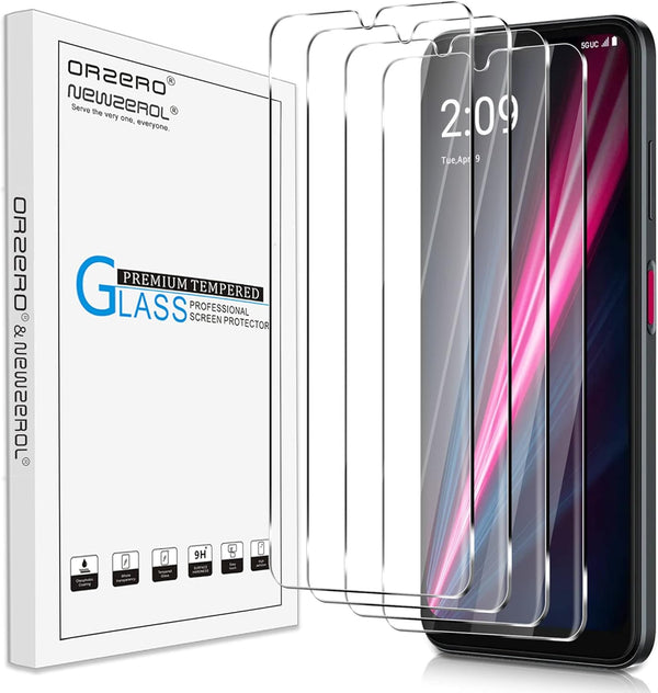 Orzero (4 Pack) Tempered Glass Screen Protector for T-Mobile REVVL 6x Pro 5G / REVVL 6 Pro 5G, 9H HD