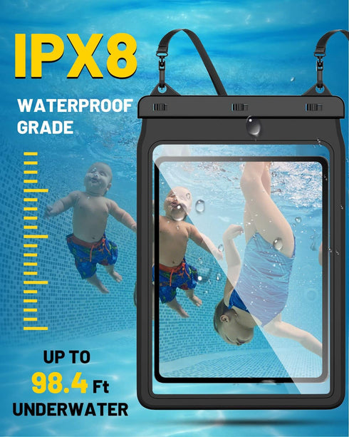 AICase Universal iPad Waterproof Dry Bag Pouch: Fits iPad Pro 12.9/11/10.5/9.7, New iPad 9.7, Galaxy Tab S7 Tablets