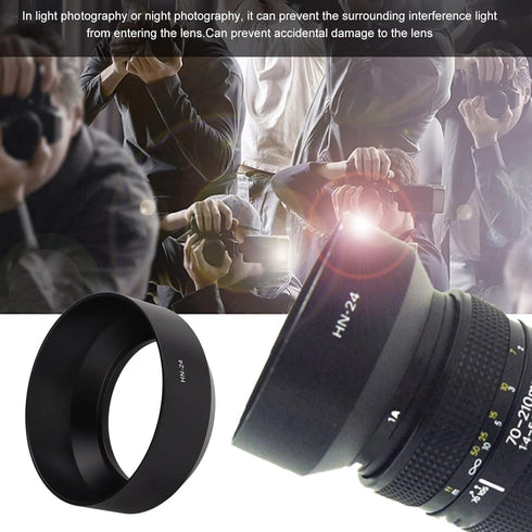 HN-24 Metal Camera Lens Hood Shade Protector for Nikon AF 75-210mm, AF 75-300mm, AF 100-300mm
