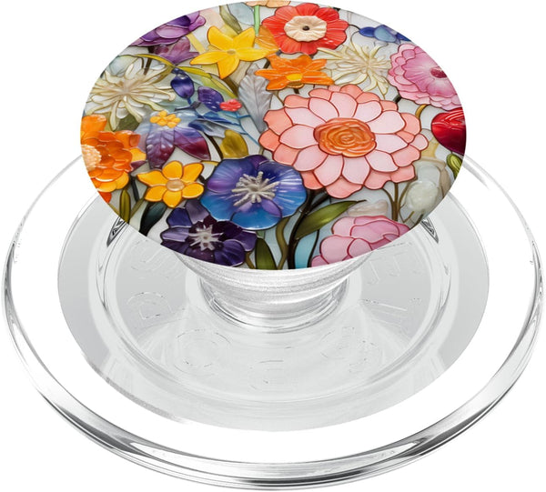 PopSockets PopGrip for MagSafe, Colorful Floral Murano Glass Effect, Venetian Glass