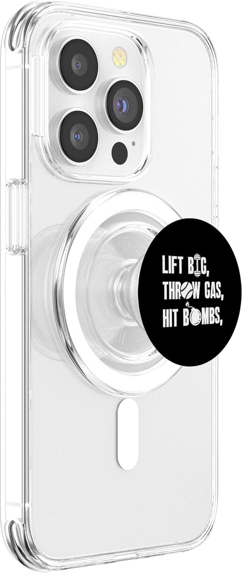 PopSockets MagSafe PopGrip for iPhone - Lift Big, Throw Gas, Hit Bombs Cool Saying
