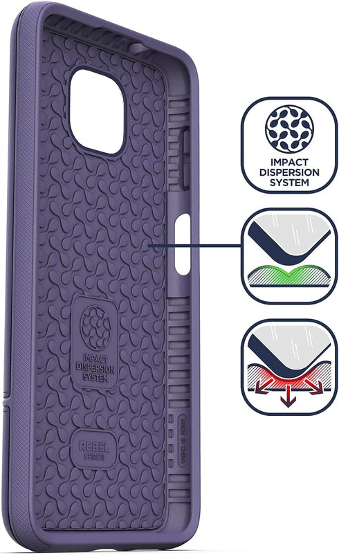 ENCASED Rebel Series Case for Moto G Power 2021, Military Grade Full Body Rugged Cover in Purple