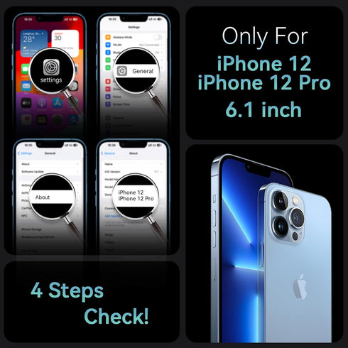 Fin2feel Magnetic for iPhone 12/iPhone 12 Pro Case with Screen Protector, Compatible with MagSafe, Protection Protective Phone Case Shockproof Cover for iPhone 12/iPhone 12 Pro (Light Blue)