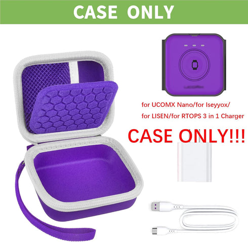Carrying Case for Iseyyox/for Ucomx Nano 3 in 1 Foldable Magnetic Wireless Charger Dock, Also Holds for LISEN/for RTOPS Travel Charging Pad Station and More Fast Chargers Adapter (Purple)