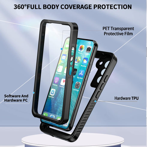 Samsung Galaxy S22 Case, Waterproof IP68 Certified, Dustproof Shockproof Rugged Phone Case