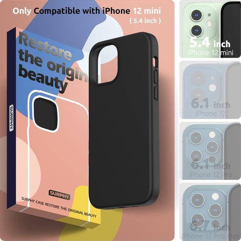 SURPHY iPhone 12 Mini Case, Liquid Silicone Phone Case (with Microfiber Lining) Compatible with iPhone 12 Mini 5.4
