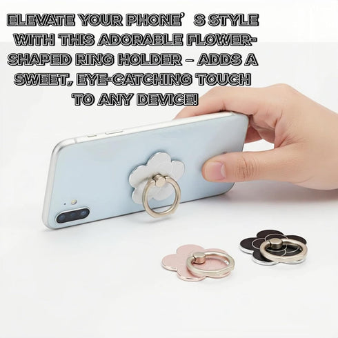Geettcaifu 4 Flower,360 180Angle Pcs Cell Phone Ring Holder Rotate and Adjustable Metal Finger Ring Socket Grip