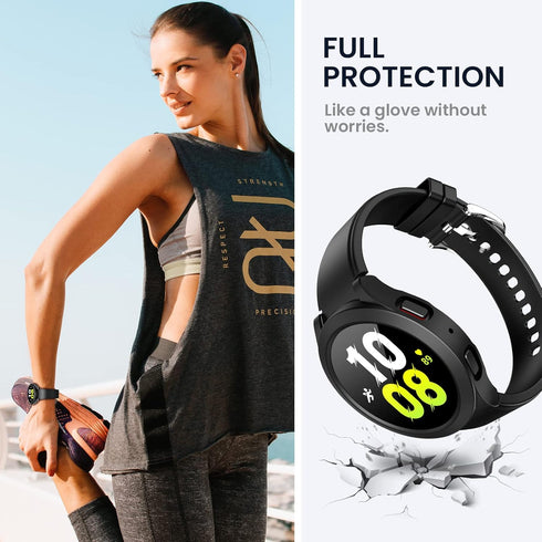 Tensea Waterproof Screen Protector Case for Samsung Galaxy Watch FE 2024 & 5 2022 & 4 2021 - 40mm