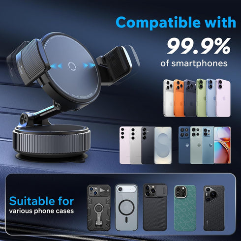 Autaabb 360 Nano Gel Suction Cup Phone Mount - Ultra-Strong Universal Car Dashboard Cell Phone Holder, Hands-Free
